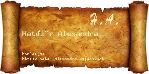 Határ Alexandra névjegykártya