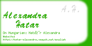 alexandra hatar business card